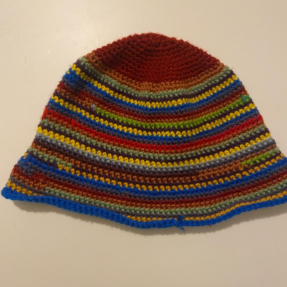 Crochet rainbow hat